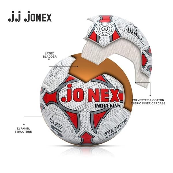 JJ Jonex India King Football Size 5, - Image 4