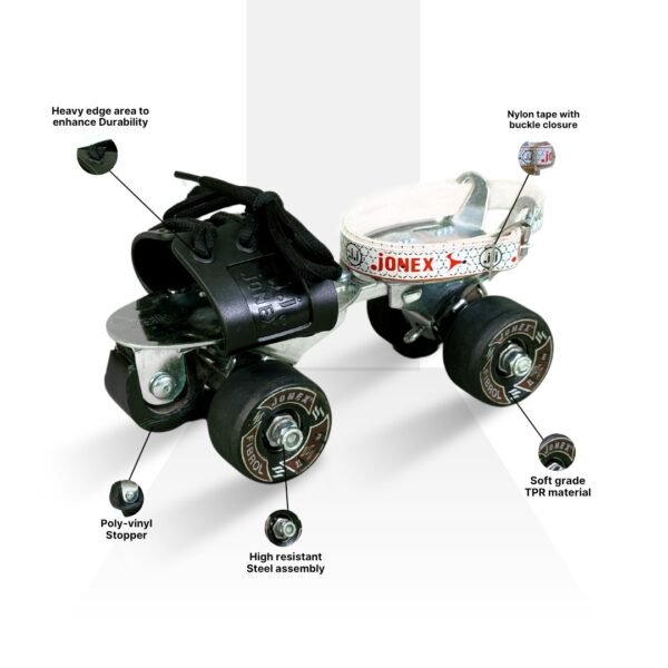 Fibrol Adjustable Quad Roller Skates - Age Group 6 -15 - Image 2