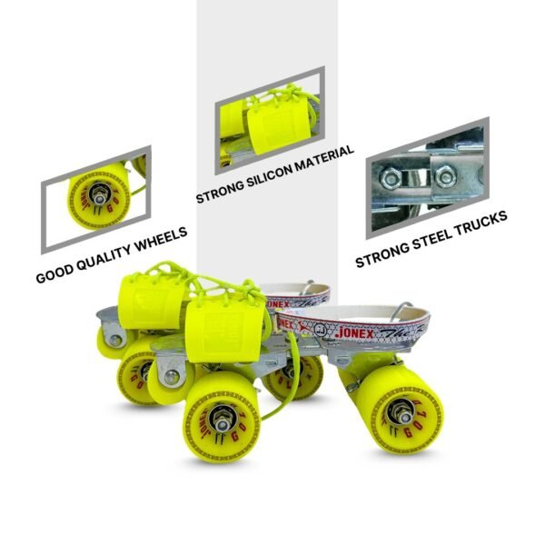 Gold Adjustable Quad Roller Skates - Age Group 6 -15 - Image 3