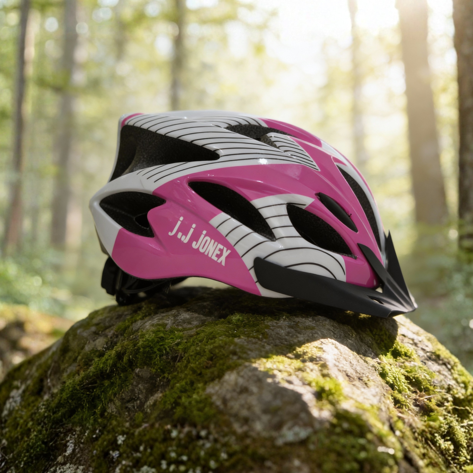 skating helmet pink & silver sport