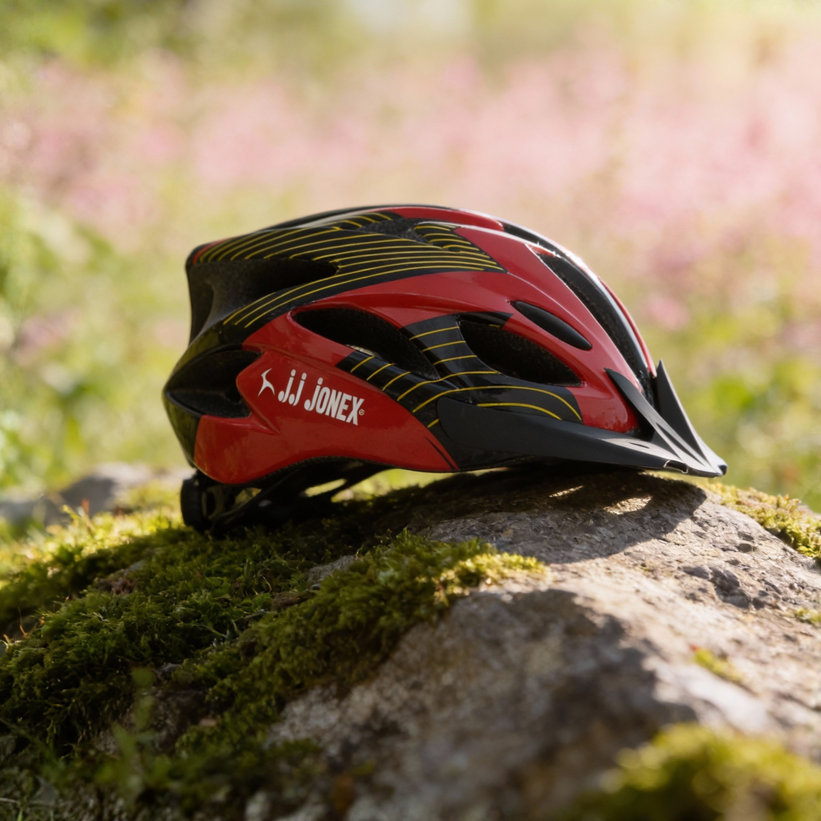 skating helmet red & black sport